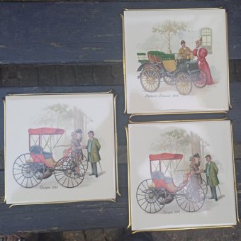 Tegel onderzetters met afbeelding rijtuigjes voor pannen